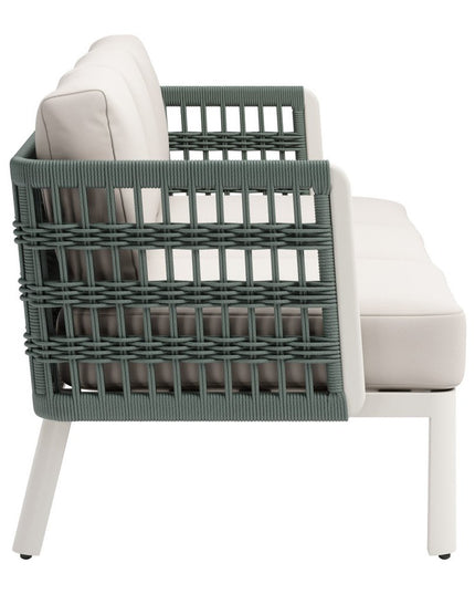 74" White Polypropylene Sofa