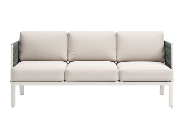 74" White Polypropylene Sofa