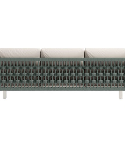 74" White Fabric Sofa