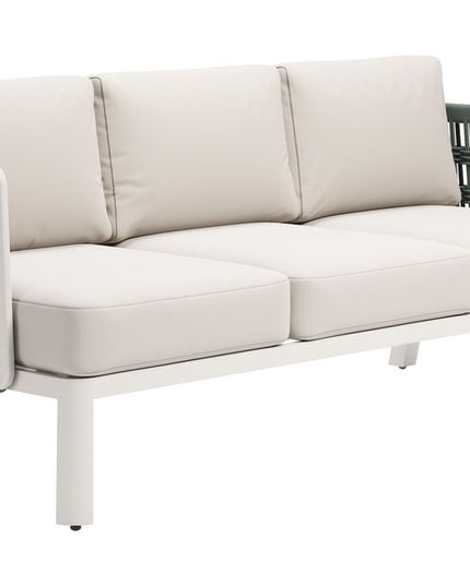 74" White Polypropylene Sofa