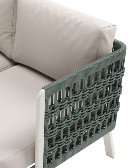 74" White Fabric Sofa