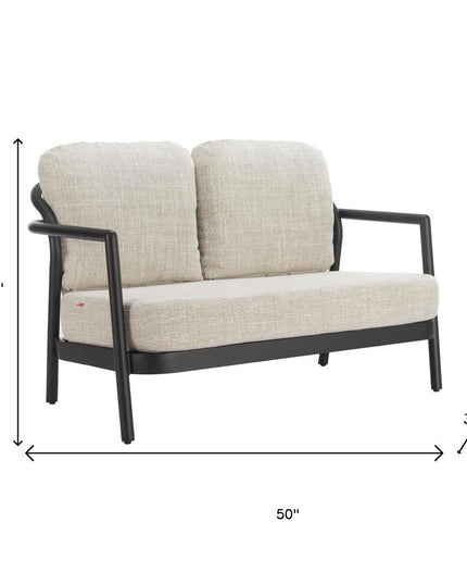 50" Beige Polypropylene Sofa