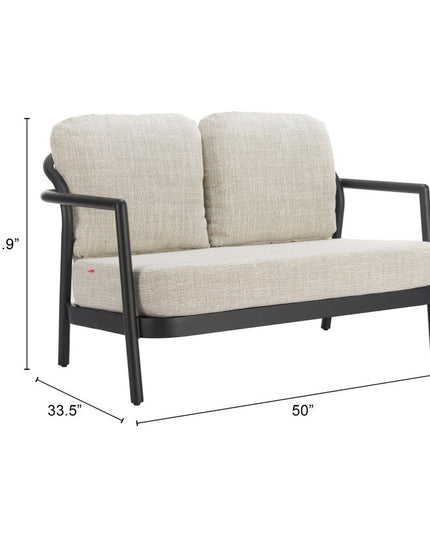 50" Beige Polypropylene Sofa