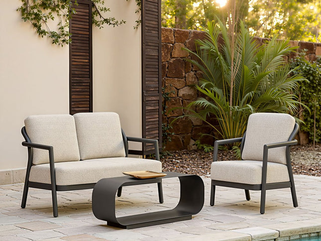 50" Beige Polypropylene Sofa