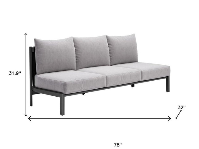 78" Gray Polypropylene Sofa