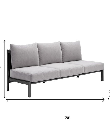 78" Gray Polypropylene Sofa