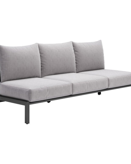 78" Gray Polypropylene Sofa