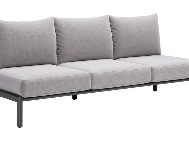 78" Gray Polypropylene Sofa