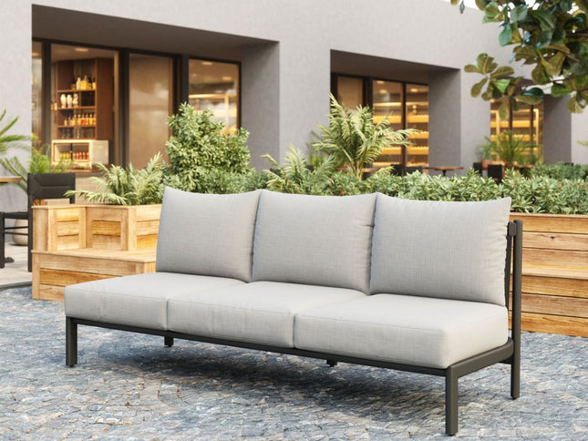 78" Gray Polypropylene Sofa