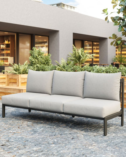 78" Gray Polypropylene Sofa