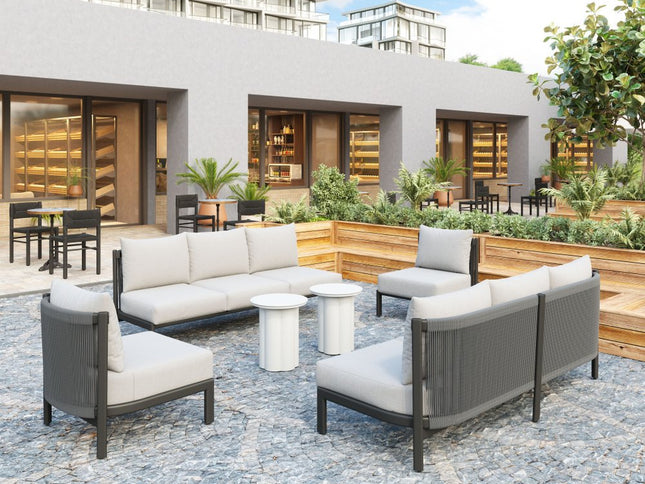 78" Gray Polypropylene Sofa