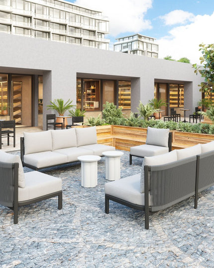 78" Gray Polypropylene Sofa