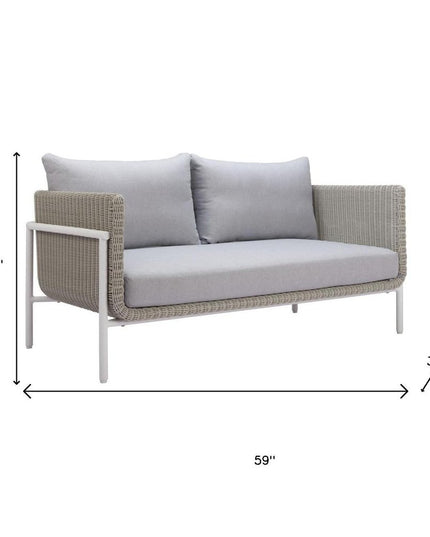 59" Gray Polypropylene Sofa