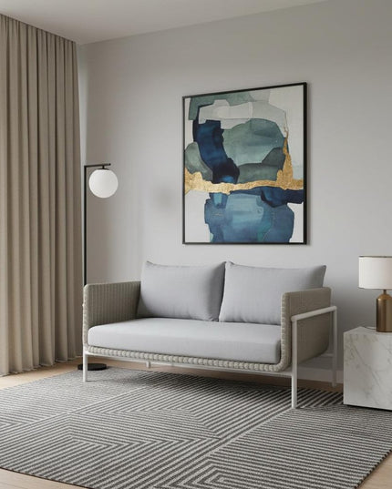 59" Gray Polypropylene Sofa