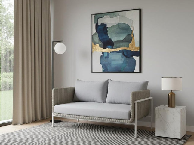 59" Gray Polypropylene Sofa