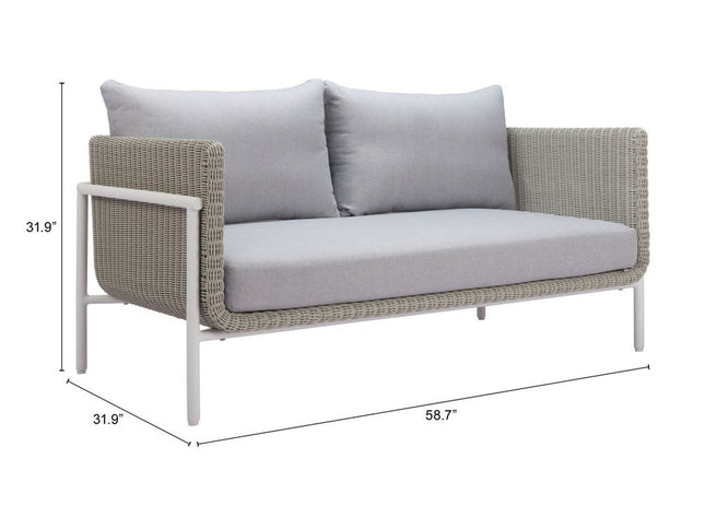 59" Gray Polypropylene Sofa