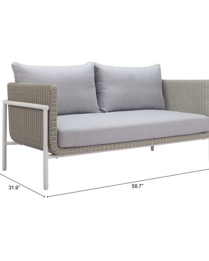 59" Gray Polypropylene Sofa