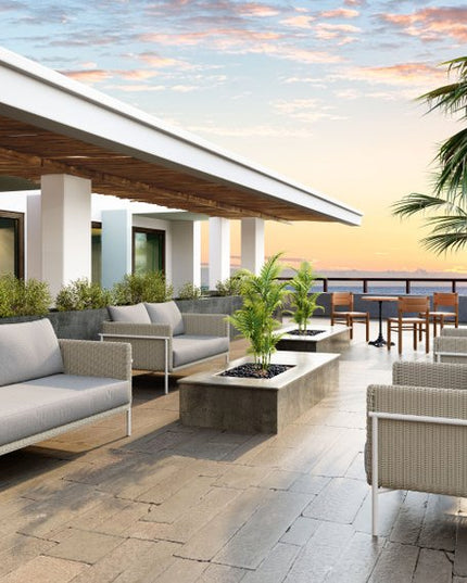 59" Gray Polypropylene Sofa