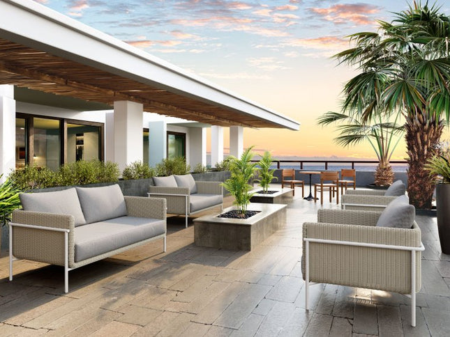 59" Gray Polypropylene Sofa