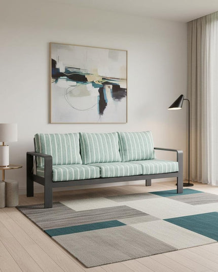 83" Green Polypropylene Sofa