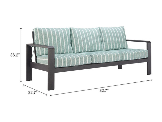 83" Green Polypropylene Sofa