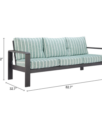 83" Green Polypropylene Sofa