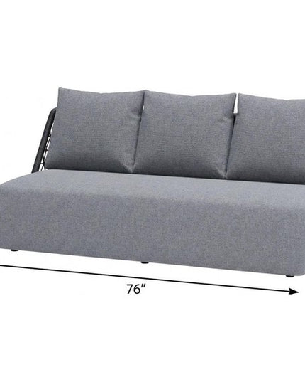 76" Gray Polypropylene Sofa