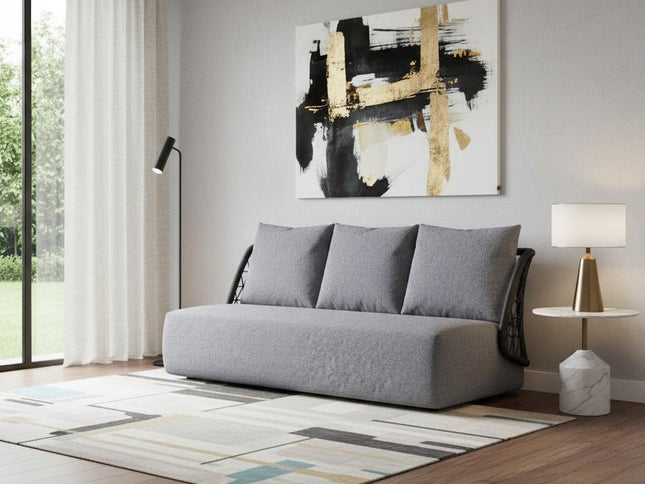 76" Gray Polypropylene Sofa