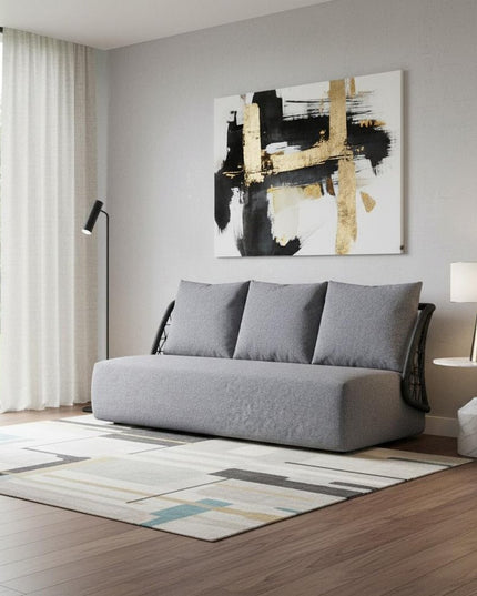 76" Gray Polypropylene Sofa