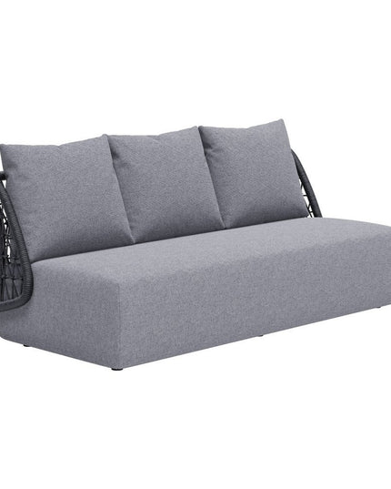 76" Gray Polypropylene Sofa
