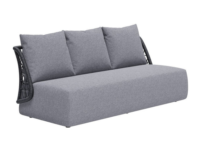 76" Gray Polypropylene Sofa