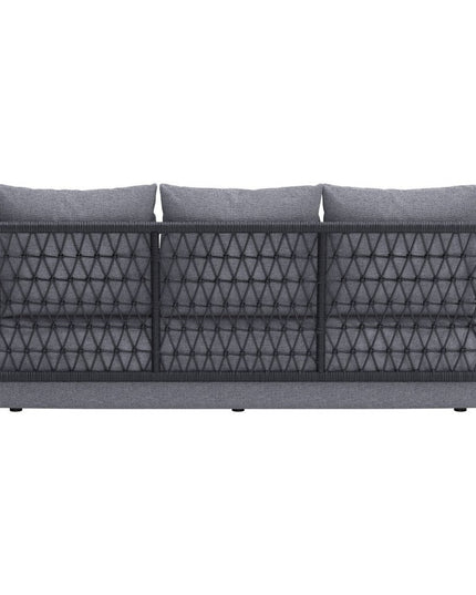 76" Gray Polypropylene Sofa