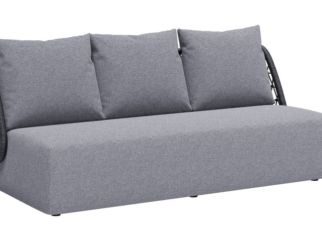 76" Gray Polypropylene Sofa