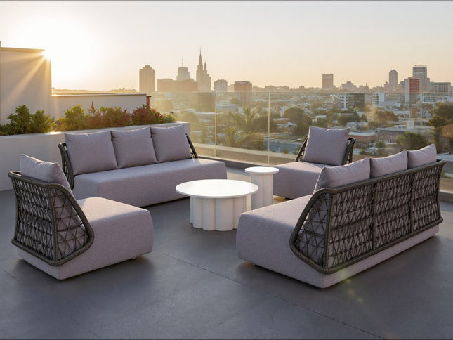 76" Gray Polypropylene Sofa