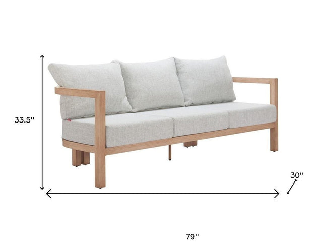 79" Gray Polypropylene Sofa