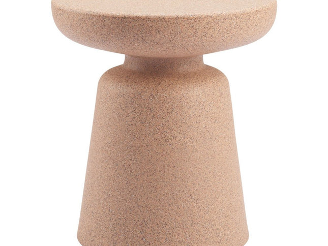 17" Brown Heavy Duty Plastic Round Pedestal End Table