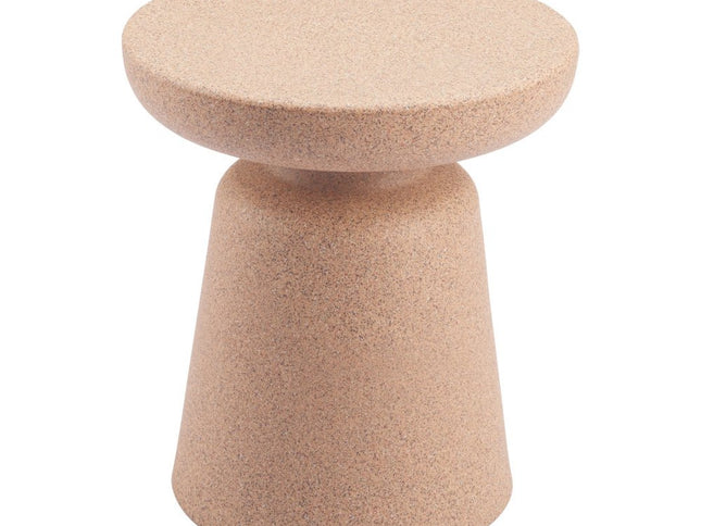 17" Brown Heavy Duty Plastic Round Pedestal End Table
