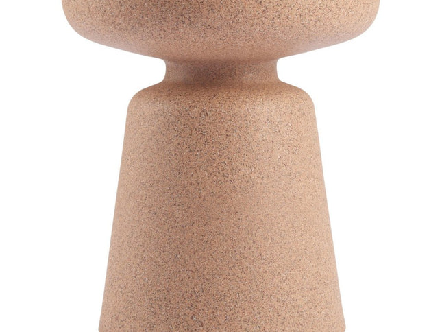 17" Brown Heavy Duty Plastic Round Pedestal End Table