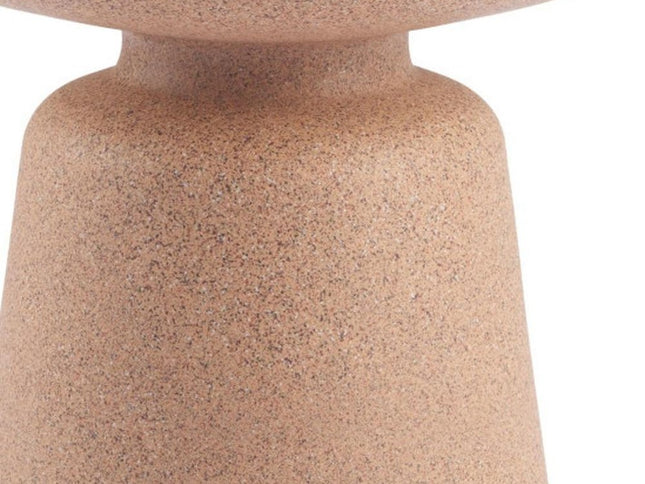 17" Brown Heavy Duty Plastic Round Pedestal End Table