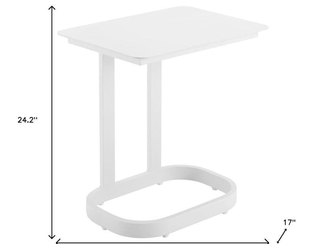 24" White Aluminum End Table