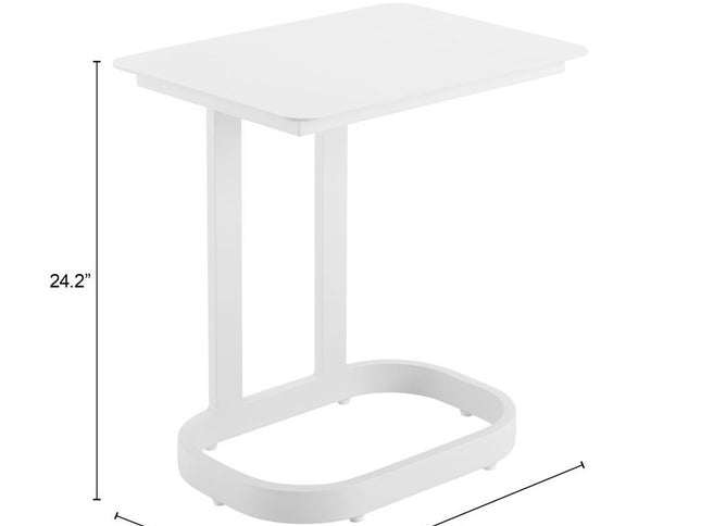 24" White Aluminum End Table
