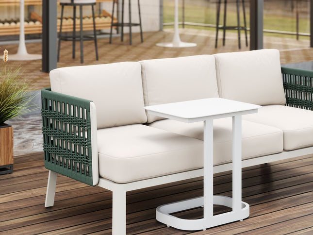 24" White Aluminum End Table