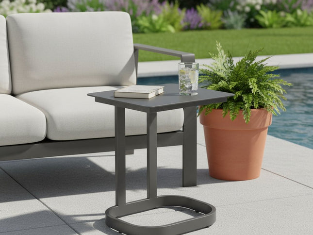 24" Black Aluminum End Table
