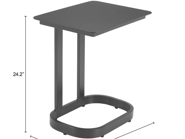 24" Black Aluminum End Table