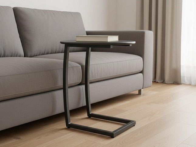 24" Black Aluminum Round End Table