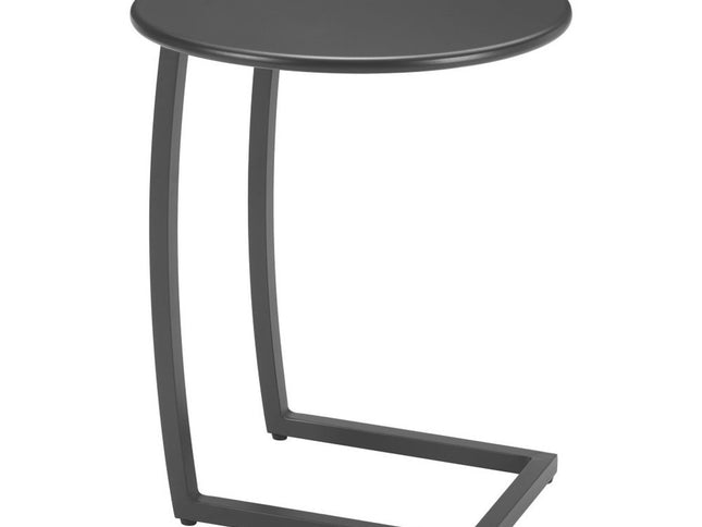24" Black Aluminum Round End Table