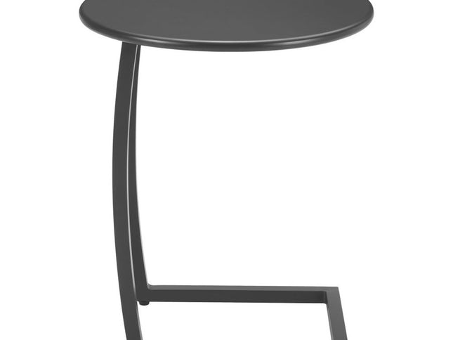 24" Black Aluminum Round End Table