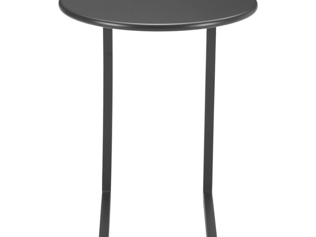 24" Black Aluminum Round End Table