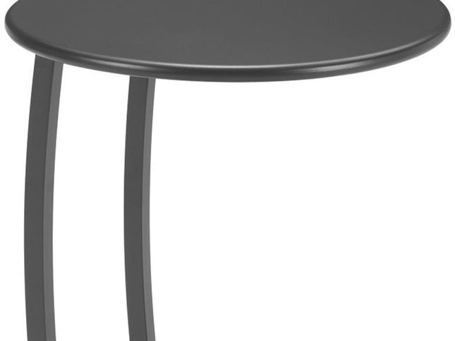 24" Black Aluminum Round End Table