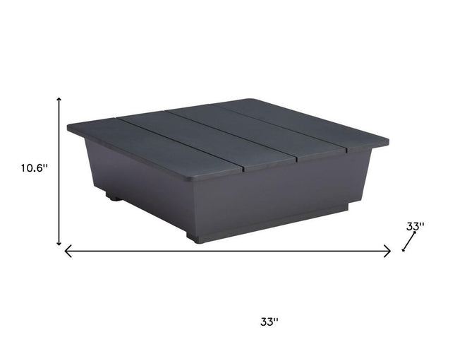 11" Black Aluminum Square Block End Table